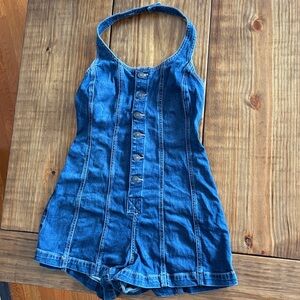 American Eagle denim overall jumper size small NWT